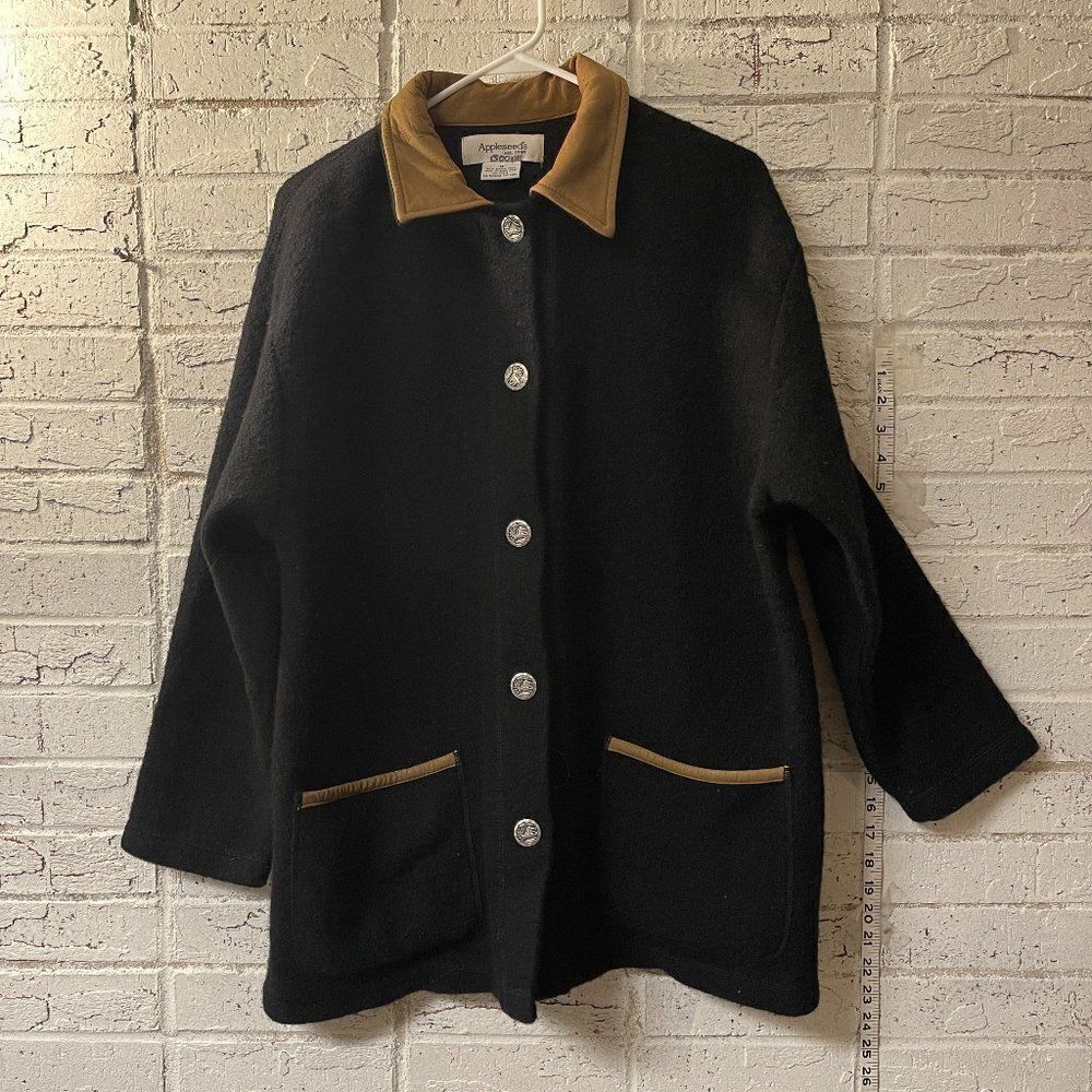 Appleseed's Heavy Sweater Blended Wool Blazer Coat M